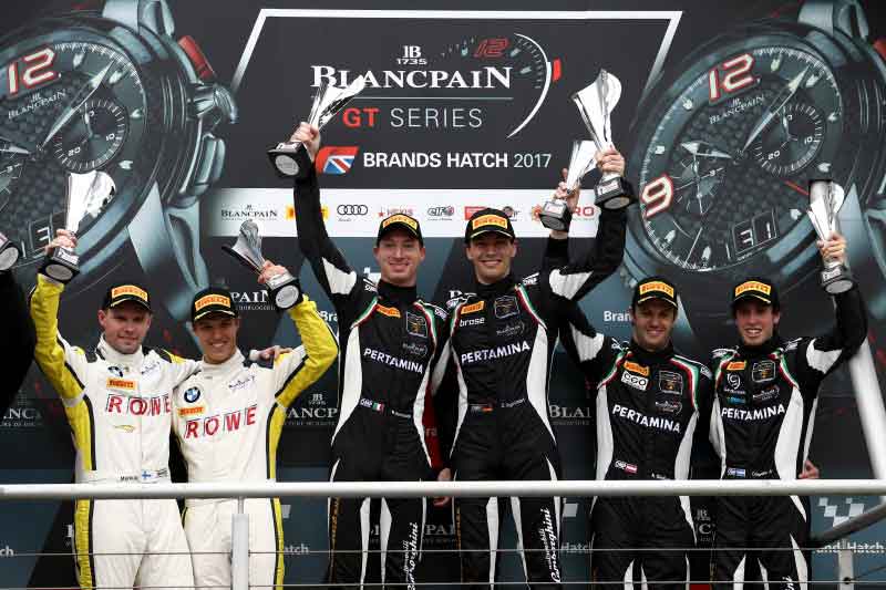 2017 Blancpain GT Series podium Brands Hatch