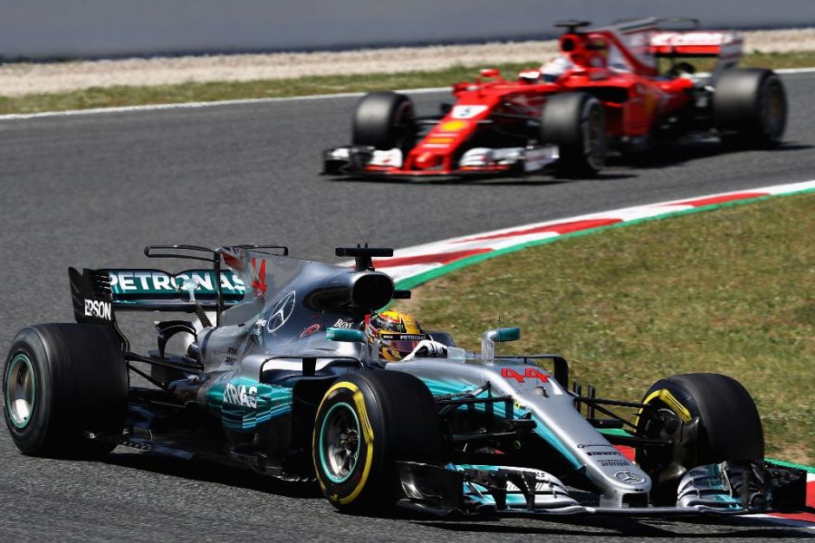 Lewis Hamilton and Sebastien Vettel at 2017 Spanish Grand Prix