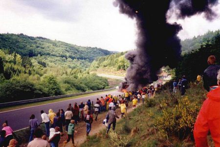 One of the most dangerous race tracks worldwide, not only closed road courses but also open-road tracks Herbert Müller lost a life on May 24, 1981, at Nurburgring Nordschleife