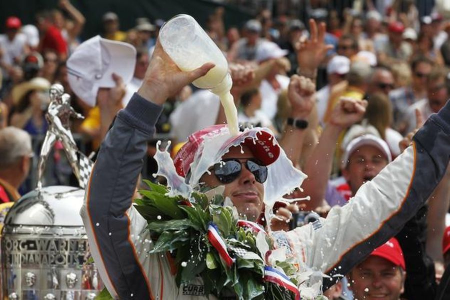 Indy 500 winners, celebration, Borg-Warner Trophy