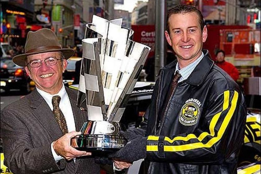 Jack Roush and the 2004 NASCAR Nextel Cup Series champion Kurt Busch