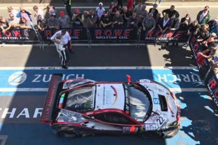 Wochenspiegel Team Monschau Ferrari 488 GT3, VLN round 3 winner