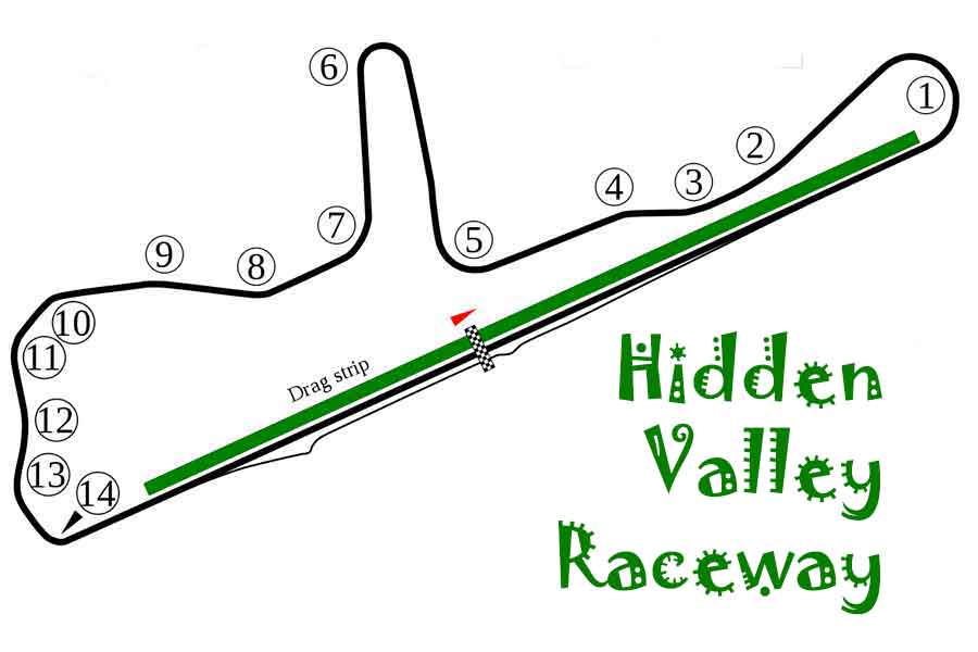 Hidden Valley Raceway map/track layout