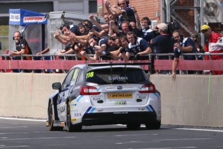 Ashley Sutton wins the race at Snetterton