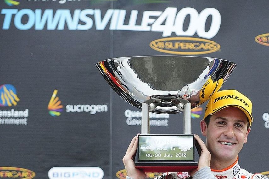 Jamie Whincup celebrates one of his Townsville wins
