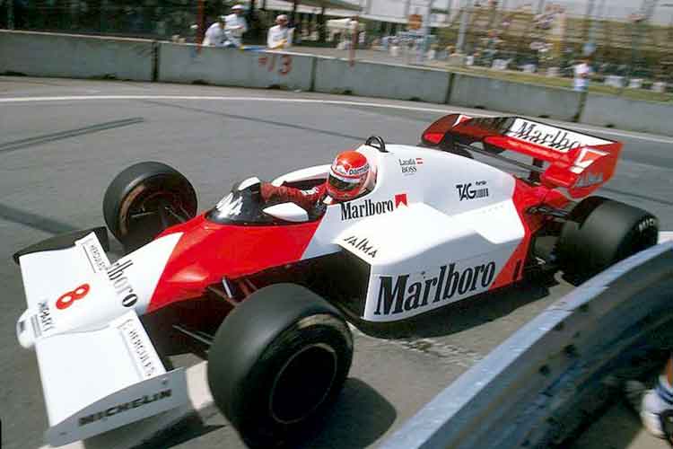 Niki Lauda, Marlboro McLaren-TAG MP4, 1984 Detroit Grand Prix engine cars turbo goodwood honda