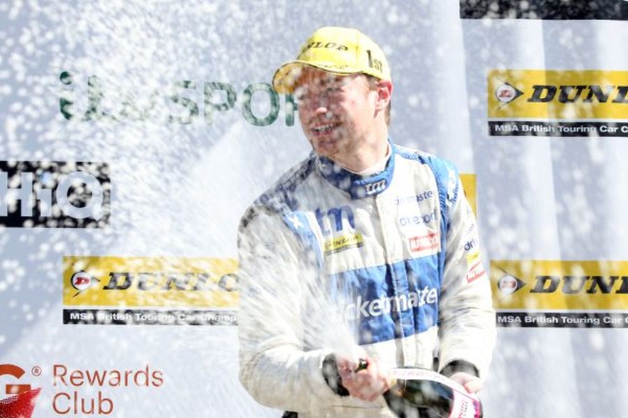 James Cole celebrates his maiden BTCC win