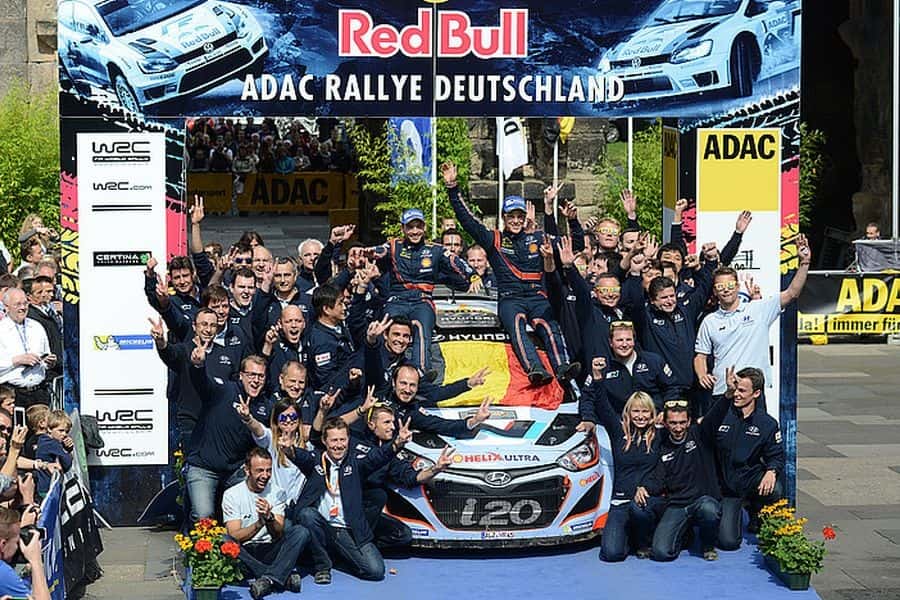 Thierry Neuville and Hyundai win 2014 ADAC Rallye Deutchland - maiden win for Thierry Neuville and Hyundai