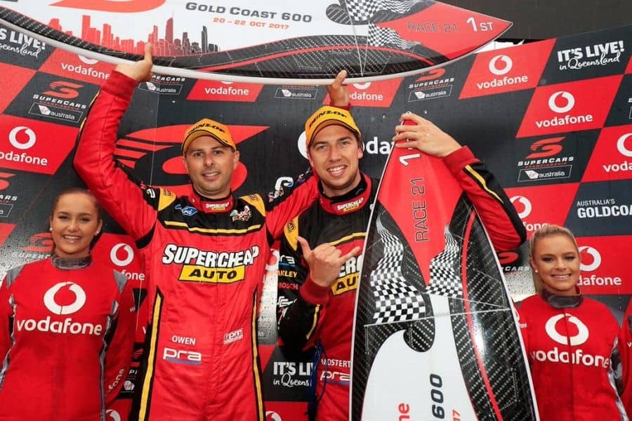 Steve Owen and Chaz Mostert, race 1 winners at 2017 Gold Coast 600