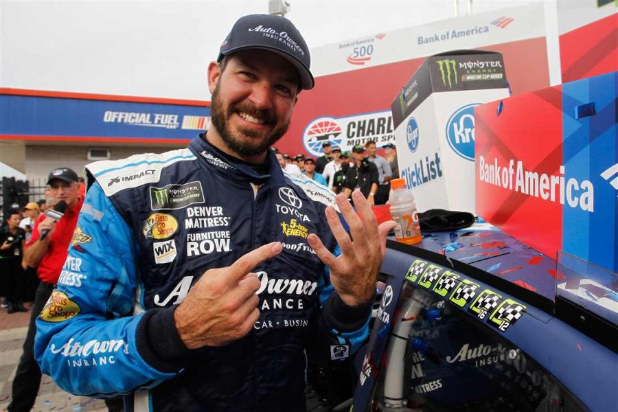 Martin Truex Jr wins the Bank of America 500 at Charlotte Motor Speedway