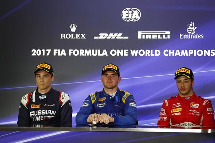 Markelov, Rowland and Fuoco shared the podium of the Formula 2 Feature race at Yas Marina Circuit
