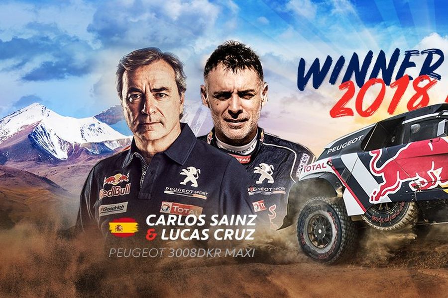 Carlos Sainz and Lucas Cruz, 2018 Dakar Rally winners