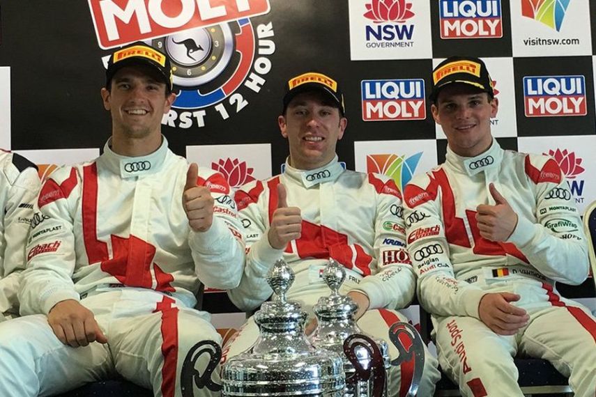 2018 Bathurst 12 Hour winners Stuart Leonard, Robin Frijns, Dries Vanthoor