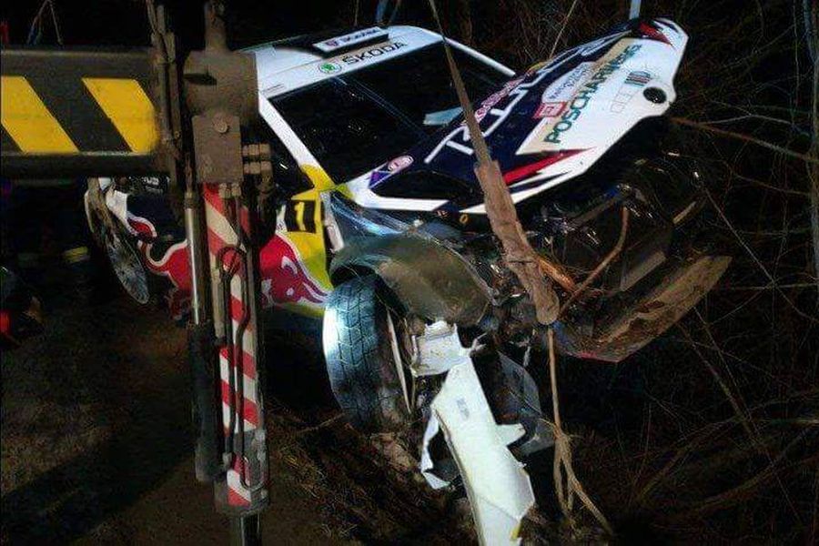 Raimund Baumschlager, 2018 Rebenland Rallye crash