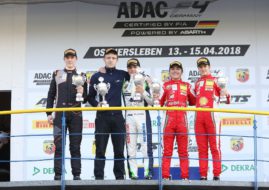 ADAC F4 podium Oschersleben, Enzo Fittipaldi (second right)