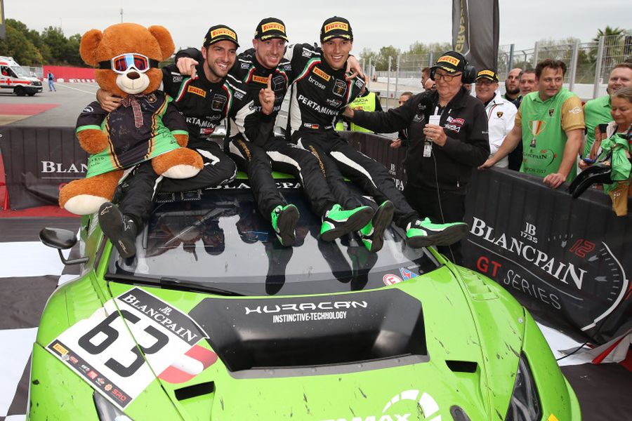 Last year's champions Caldarelli, Bortolotti and Engelhart willdrive the #63 Lamborghini Huracan GT3
