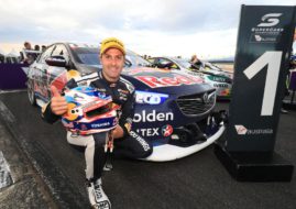 Jamie Whincup wins Race 1 of the 2018 Tasmania SuperSprint at Symmons Plains Raceway