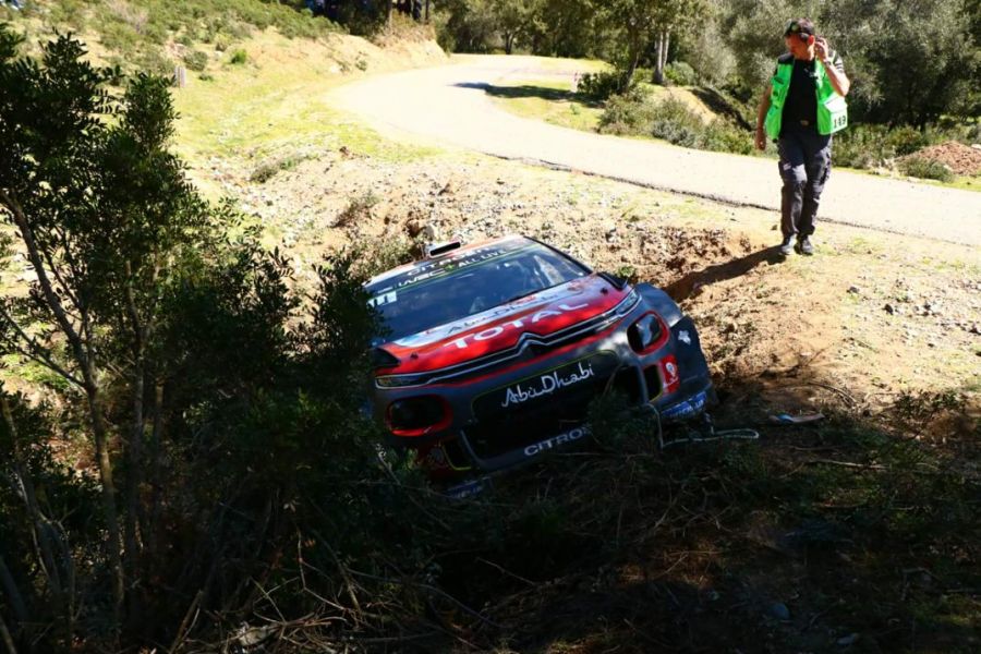 Sebastien Loeb went off the road on SS2