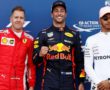 Monaco Grand Prix. Vettel, Ricciardo, Hamilton