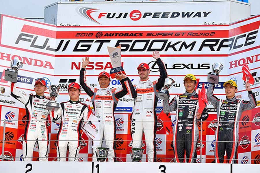 GT300 class podium at Fuji