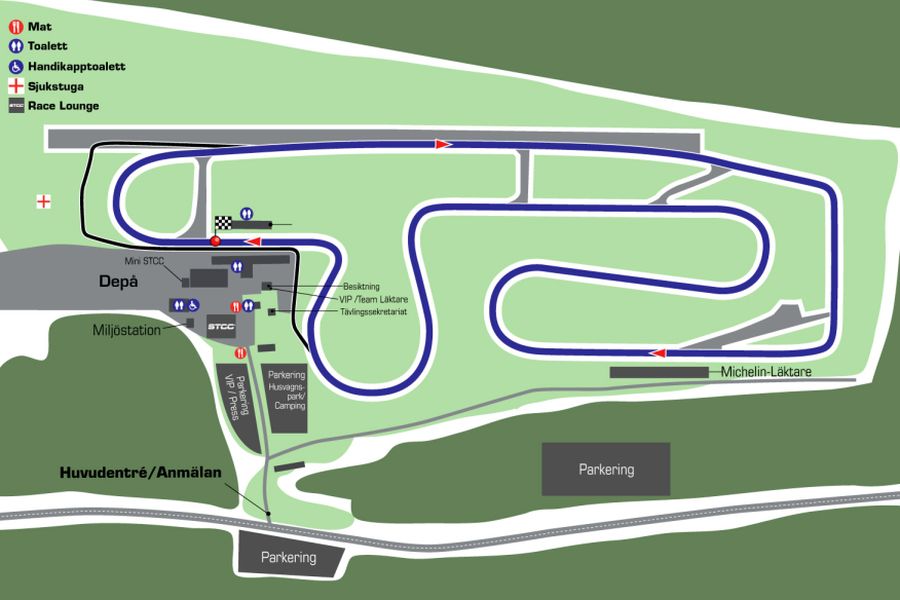 Anderstorp Raceway's map, track layout