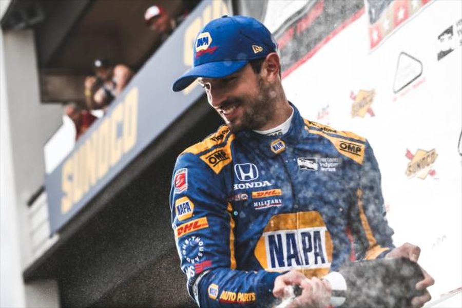 Rossi celebrated his third win of the season