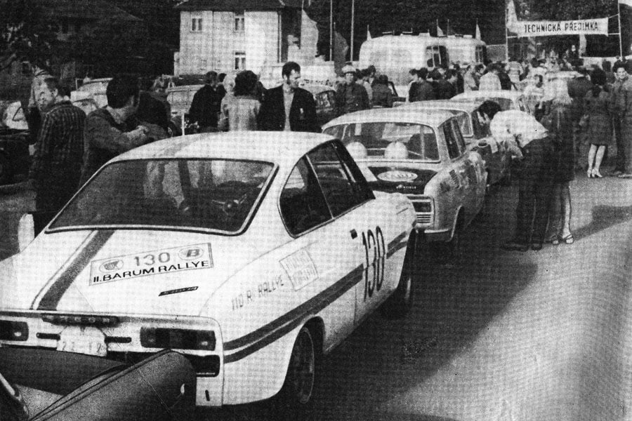 Detail from the 1972 Barum Rallye Barum Rallye 1972, black and white