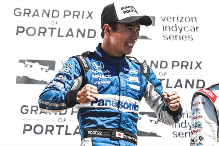 Takuma Sato wins at Portland