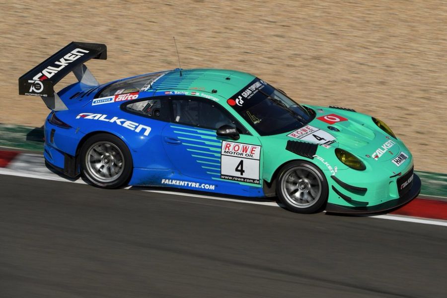 The victorious #4 Porsche of Klaus Bachler and Martin Ragginger