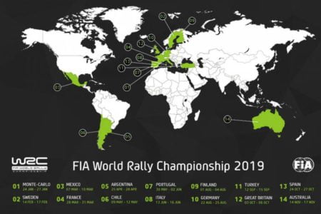 2019 World Rally Championship calendar