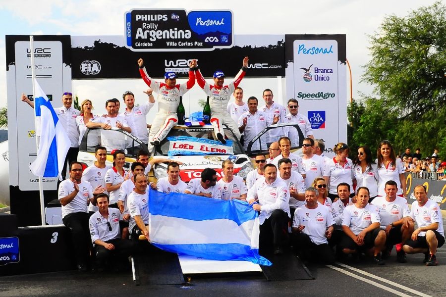 Daniel Elena and Sebastien Loeb are celebrating their 78th WRC victory at 2013 Rally Argentina