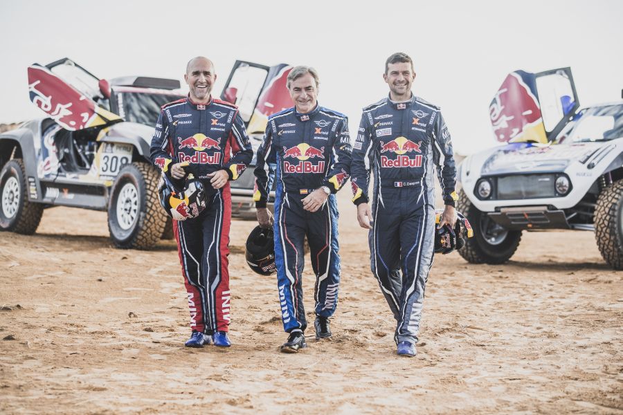 Stephane Peterhansel, Carlos Sainz and Cyril Despres in Erfoud , Morocco on September 24, 2018
