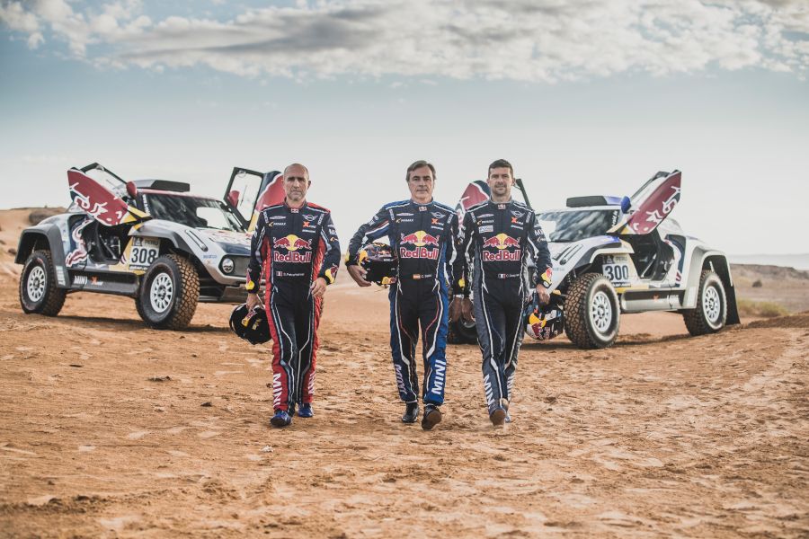 Stephane Peterhansel, Carlos Sainz and Cyril Despres in Erfoud , Morocco on September 24, 2018