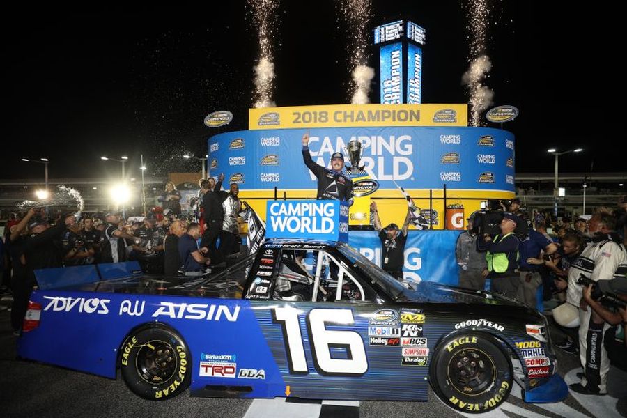 Brett Moffitt won the title in the #16 Toyota Tundra