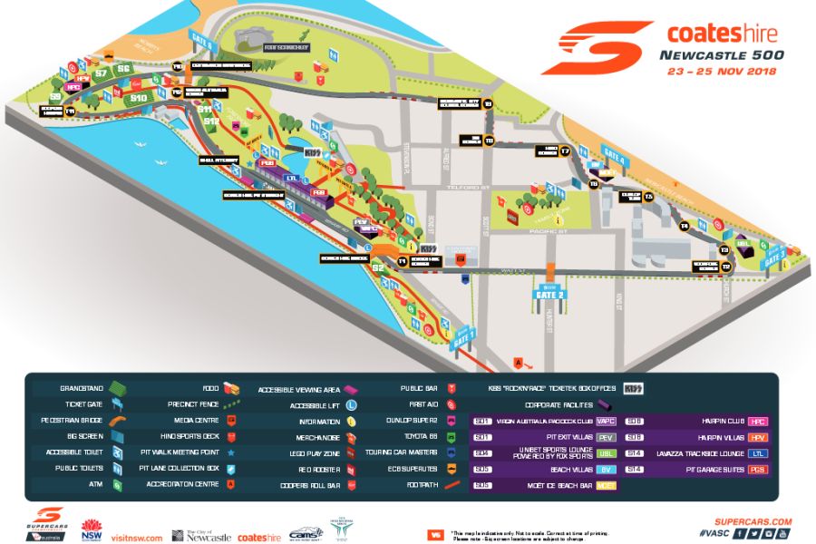 Newcastle Street Circuit map