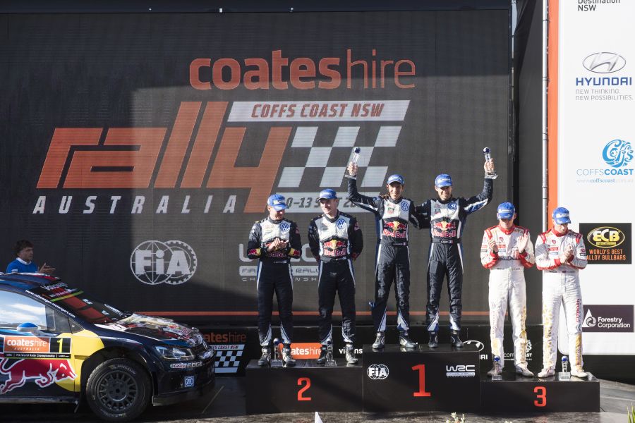 Rally Australia 2015 podium