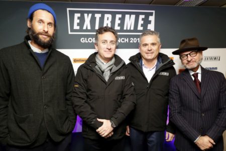 Extreme E global launch at London; David Mayer de Rothschild, Alejandro Agag; Gil de Ferran; Fisher Stevens