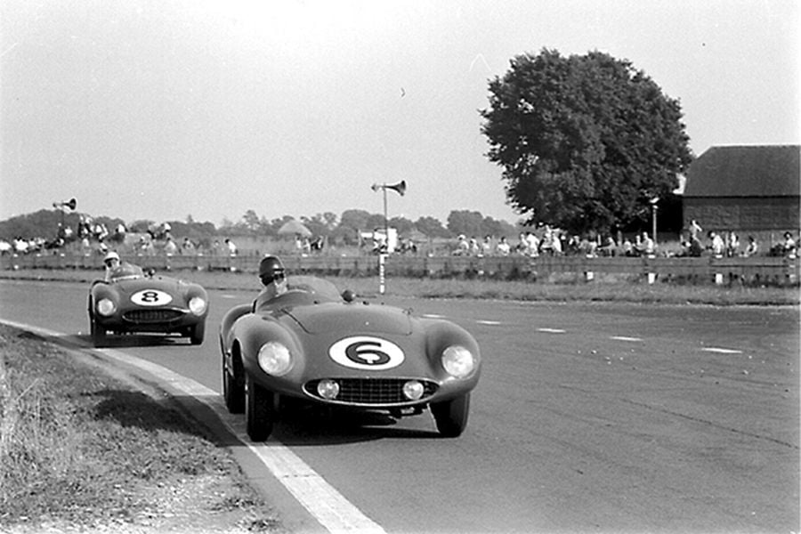 Aston Martin drivers, Goodwood 9 Hours, racing, black and white