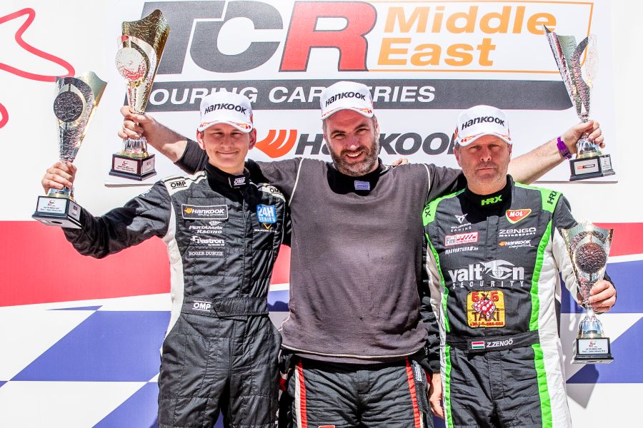 Luc Breukers, Rene Münnich nd Zoltan Zengo on a podium