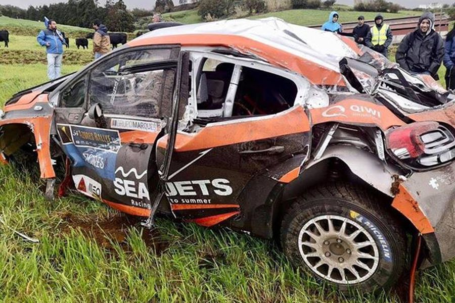 Azores Rallye Alexey Lukyanuk crash