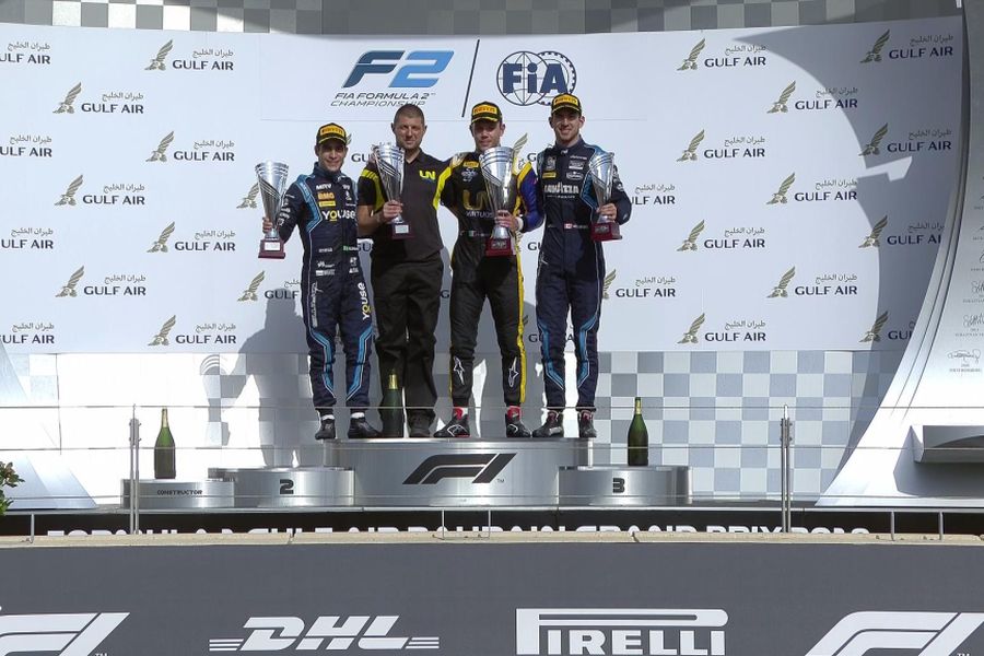 Formula 2 Bahrain race 2 podium