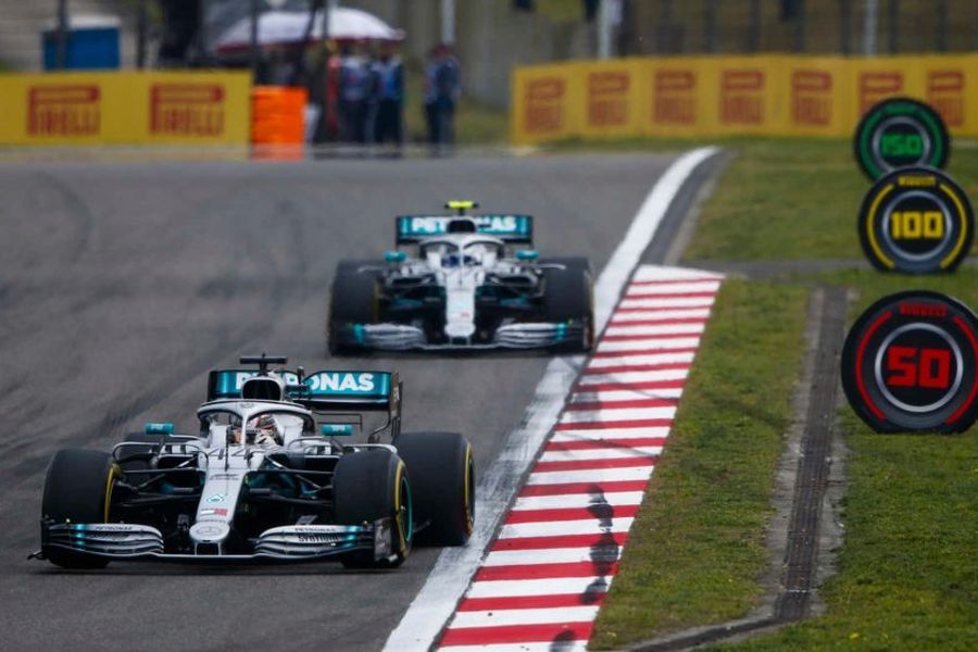 Lewis Hamilton and Valtter Bottas, Chinese Grand Prix, 1000th F1 race