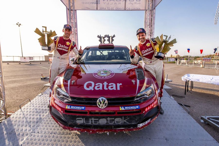 Nasser Al-Attiyah and Mathieu Baumel at Jordan Rally
