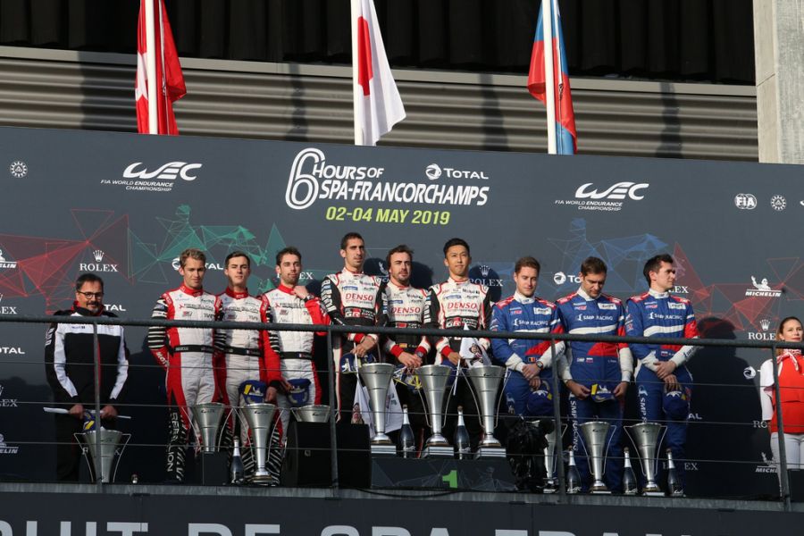 LMP1 class podium at Spa