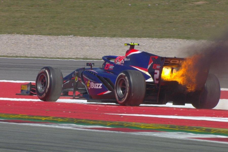 F2 Barcelona Matsushita fire