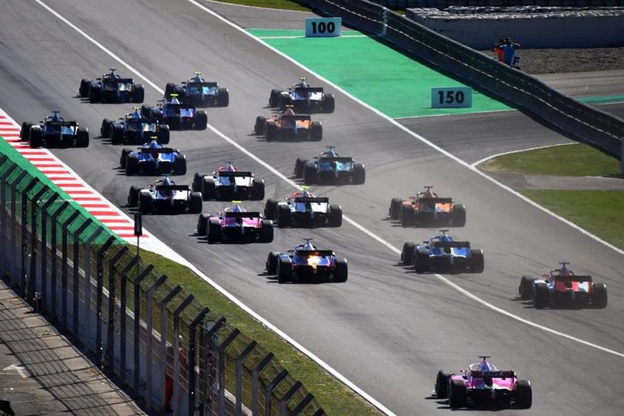 Formula 2 cars at Circuit de Barcelona-Catalunya