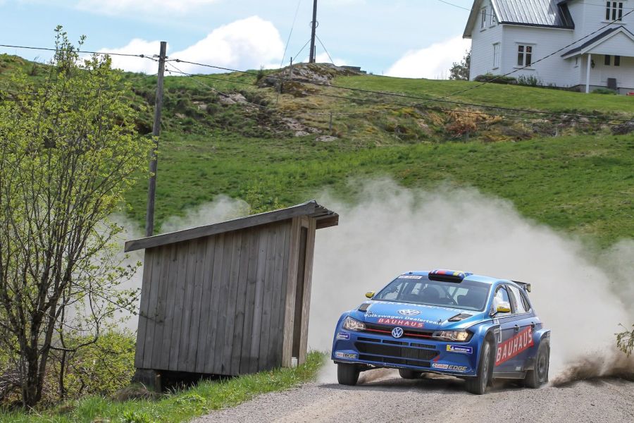 Ole Christian Veiby in a Volkswagen Polo GTI R5 at Rally Sørland