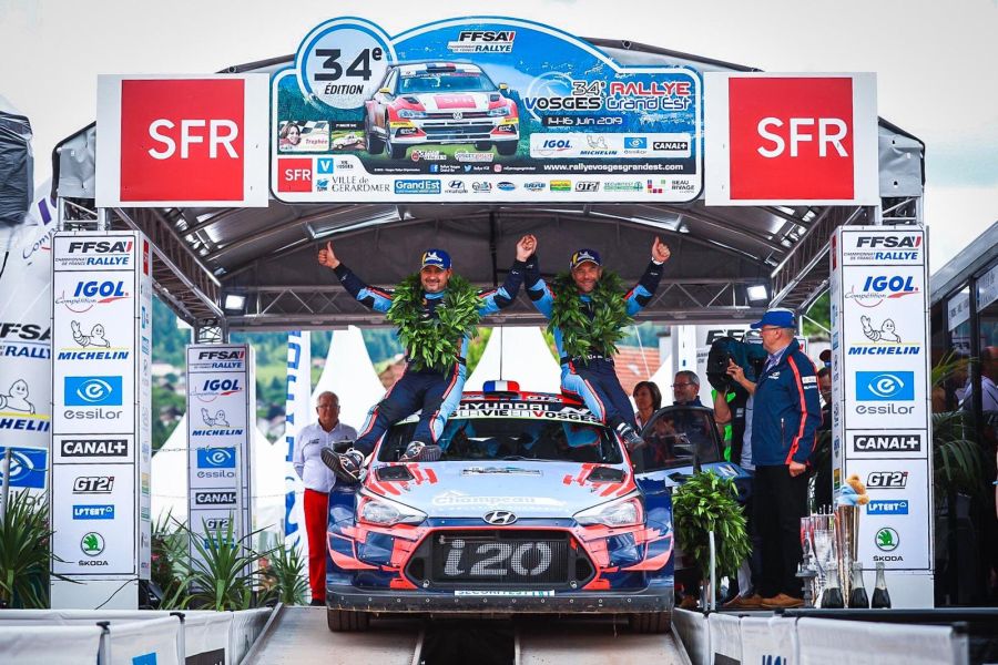 Daniel Elena and Seb Loeb are celebrating victory at Rallye Vosges