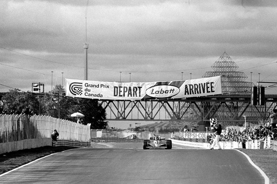 Gilles Villeneuve celebrates victory at 1978 Canadian Grand Prix