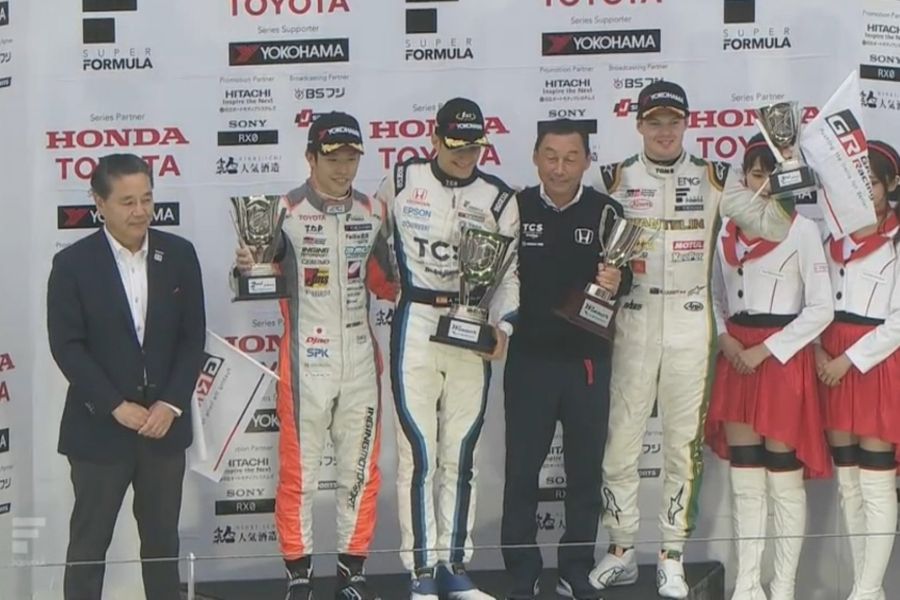 Super Formula podium at Fuji Speedway